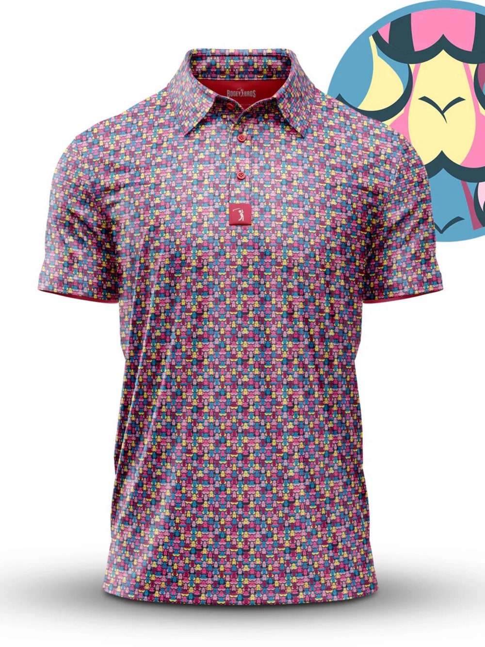 Bogey Bros Golf Shirt with multicolored speckled pattern